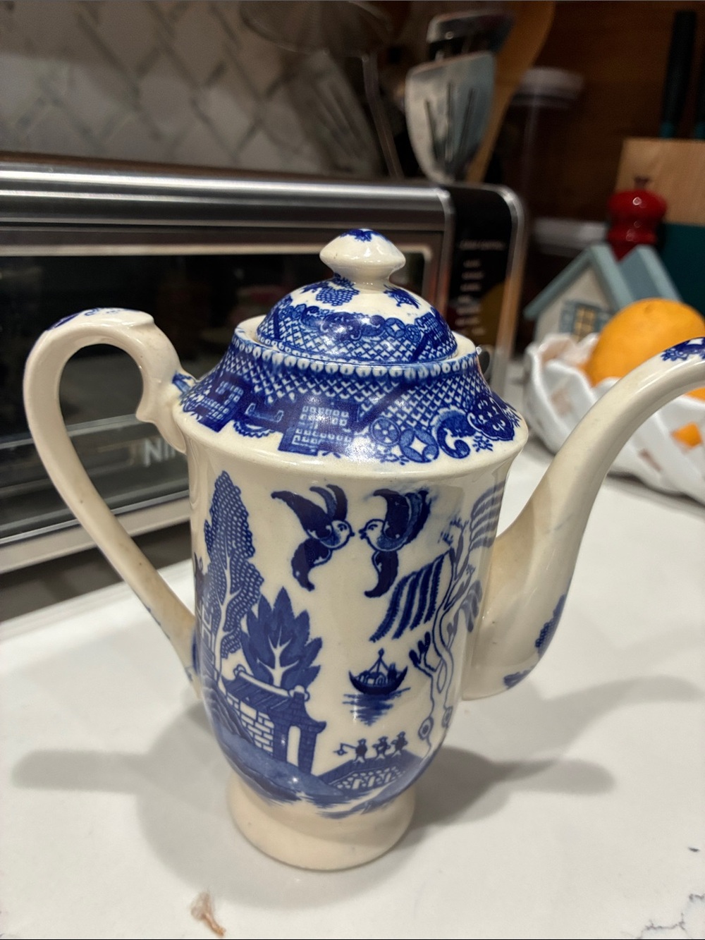 Blue and White Porcelain Teapot - Classic Willow Style